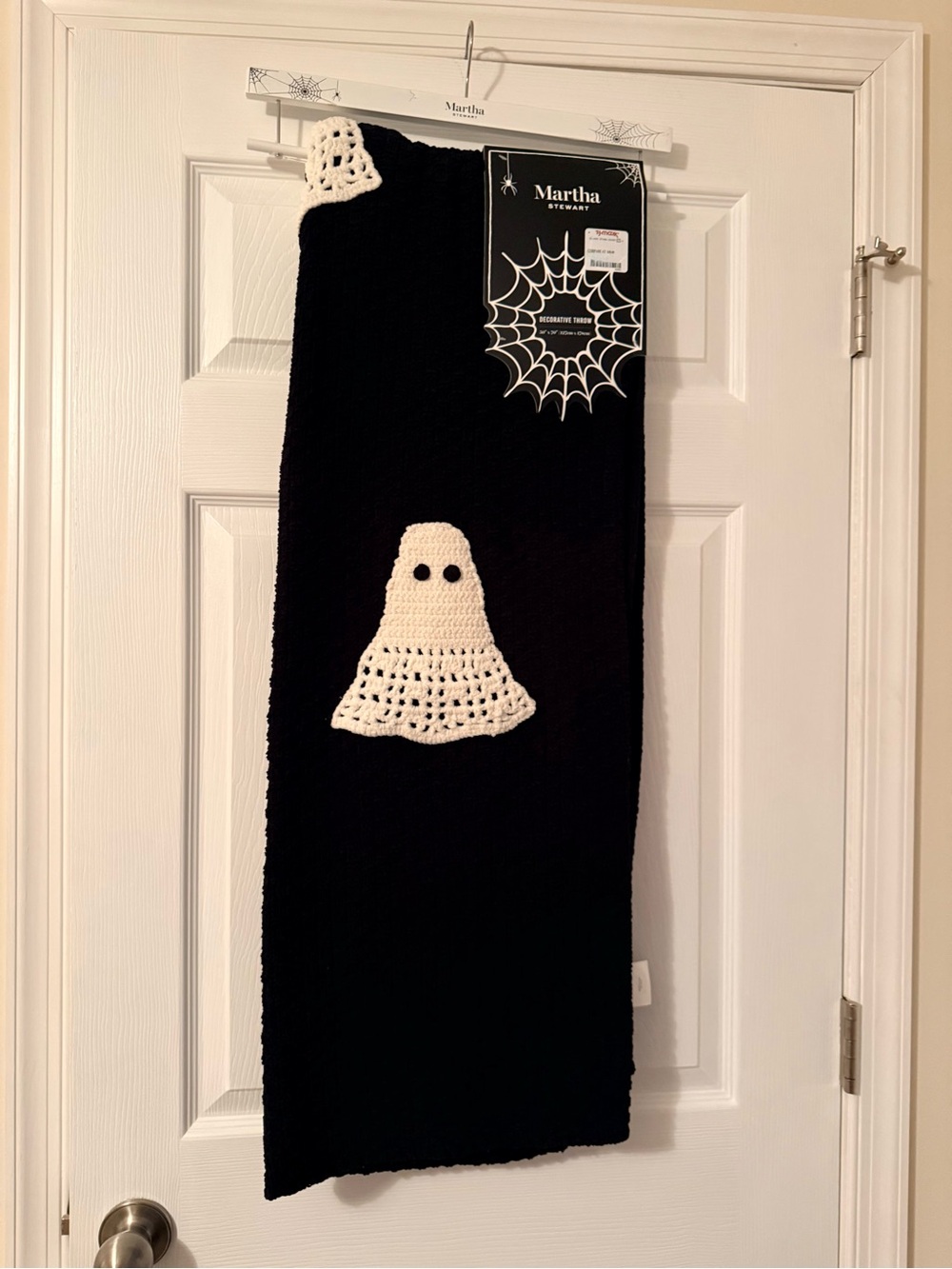 Martha Stewart Halloween Black Ghost Decorative Throw